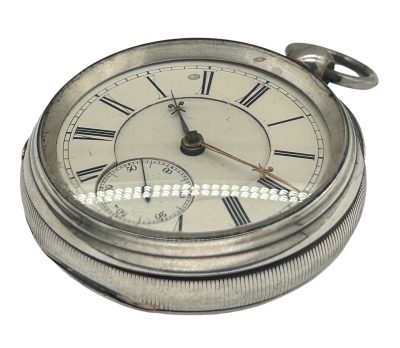 Awesome Antique English Fusee Silver Case Pocket Watch – ca 1887 - Image 3