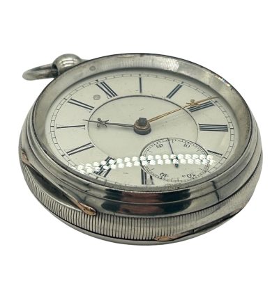 Awesome Antique English Fusee Silver Case Pocket Watch – ca 1887 - Image 6