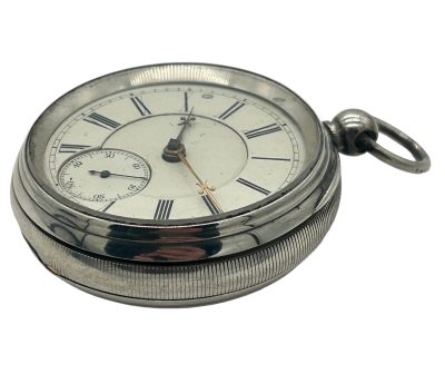 Awesome Antique English Fusee Silver Case Pocket Watch – ca 1887 - Image 7
