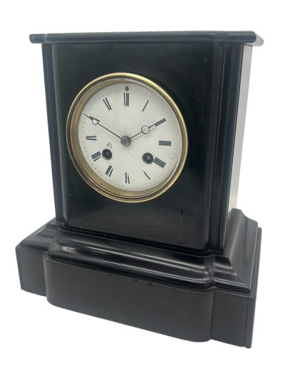 Lovely Edwardian architectural Slate Mantel Clock – 8 Day bell striking Clock - Image 2
