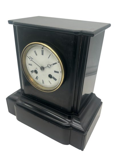 Lovely Edwardian architectural Slate Mantel Clock – 8 Day bell striking Clock - Image 3