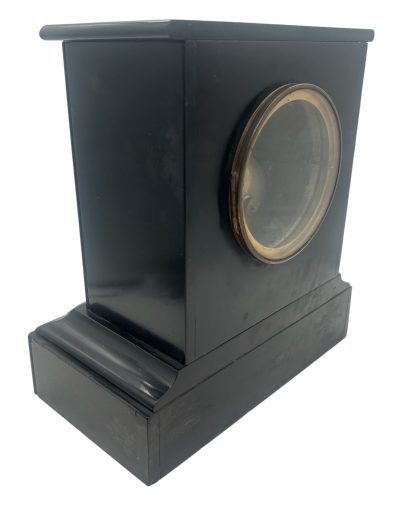 Lovely Edwardian architectural Slate Mantel Clock – 8 Day bell striking Clock - Image 5