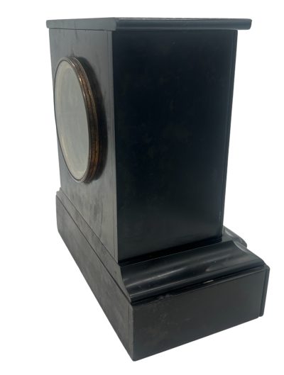 Lovely Edwardian architectural Slate Mantel Clock – 8 Day bell striking Clock - Image 6