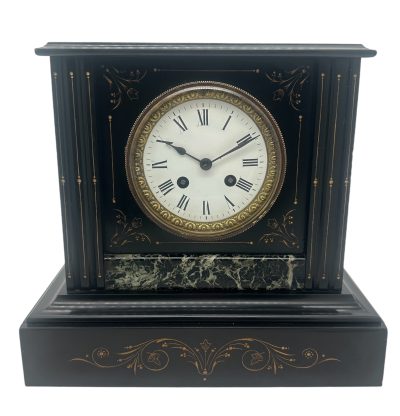 Exquisite Victorian Marble & Slate Mantel Clock – 8 Day bell striking Clock