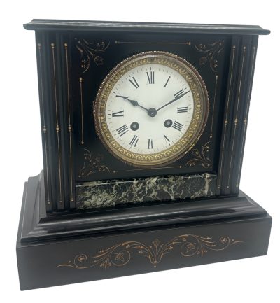 Exquisite Victorian Marble & Slate Mantel Clock – 8 Day bell striking Clock - Image 2