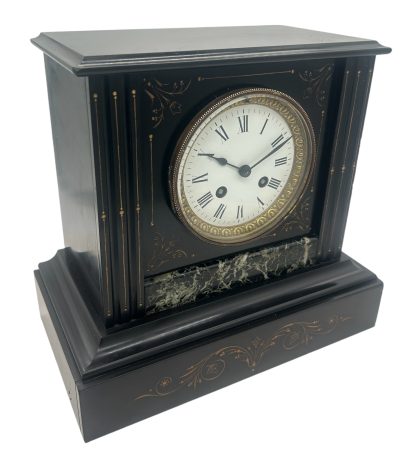 Exquisite Victorian Marble & Slate Mantel Clock – 8 Day bell striking Clock - Image 3