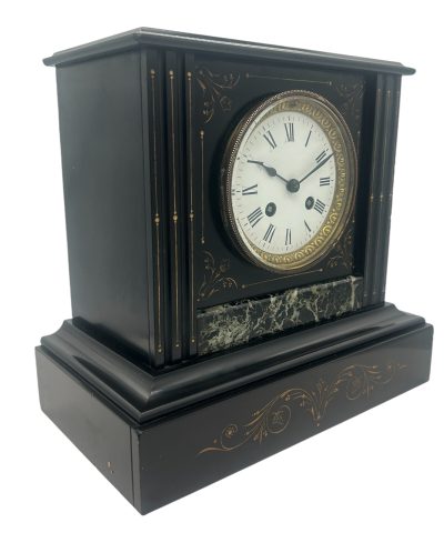 Exquisite Victorian Marble & Slate Mantel Clock – 8 Day bell striking Clock - Image 4