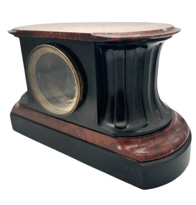 Stunning Rouge Marble & Slate 8 day Mantel clock – Ca 1870 - Image 2