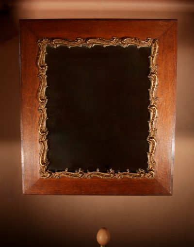 Original Oak And Gesso Framed Mirror In The Rococo Style.