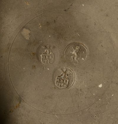 A Very Rare Pewter And Brass Birthing Bowl 18th Century. - Image 12