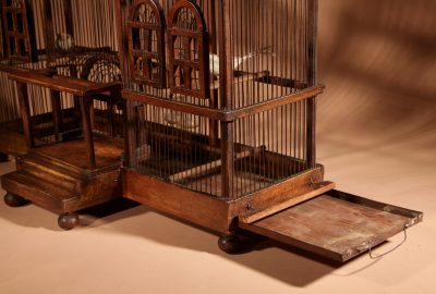Folk Art Unusual Wood And Iron Bird Cage In The Shape Of A Church/ Country House.  - Image 10