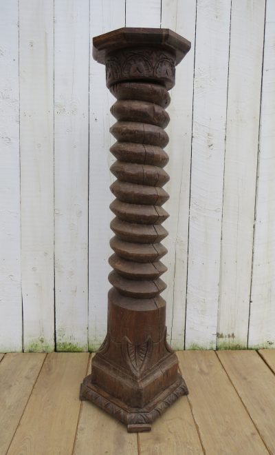 Antique French Oak Pedestal - Image 8