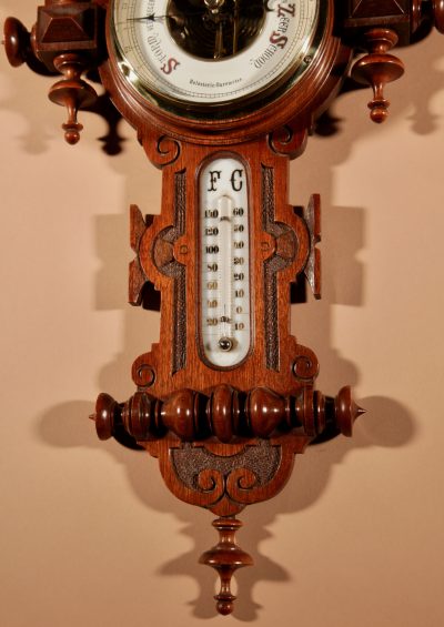 Very stylish Dutch William III Style Mahogany Barometer Thermometer Circa 1900. - Image 3