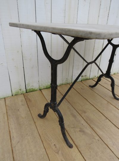 French Marble Top Garden Table - Image 3