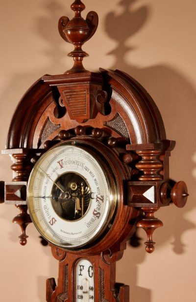 Very stylish Dutch William III Style Mahogany Barometer Thermometer Circa 1900. - Image 4