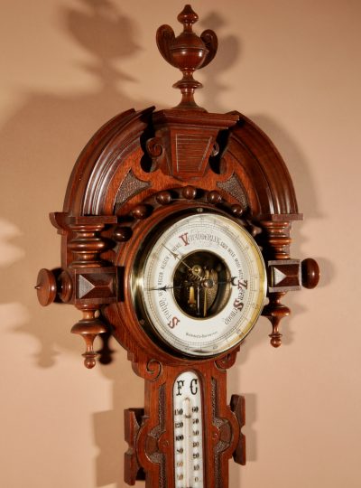Very stylish Dutch William III Style Mahogany Barometer Thermometer Circa 1900. - Image 5