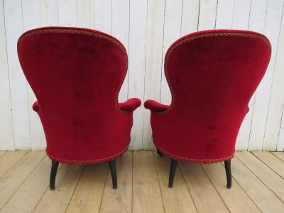 Pair Of Antique French Napoleon III Armchairs - Image 6