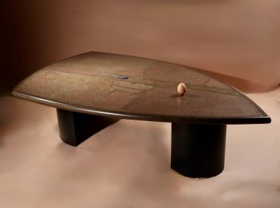 Brutalist Very Rare Shaped Signed And Dated Paul Kingma Coffee Table, 1995. - Image 2
