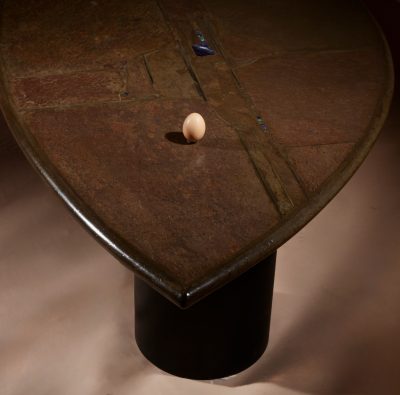 Brutalist Very Rare Shaped Signed And Dated Paul Kingma Coffee Table, 1995. - Image 9