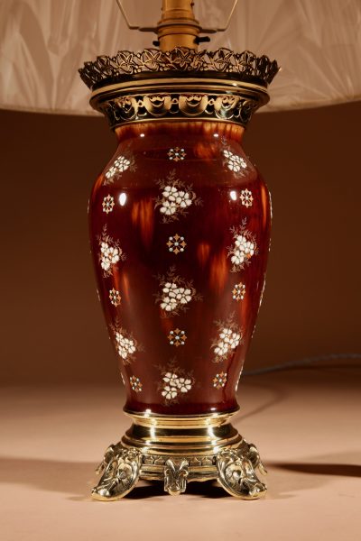 A French Ceramic And Brass Table Lamp.  - Image 4