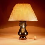 Unusual Japanese Bronze Champleve Table lamp.  champleve Antique Lighting