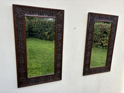 Pair of Arts & Crafts Celtic Knot Mirrors