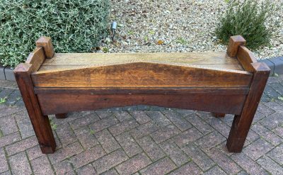 Arts & Crafts Oak Hall Seat - Image 3