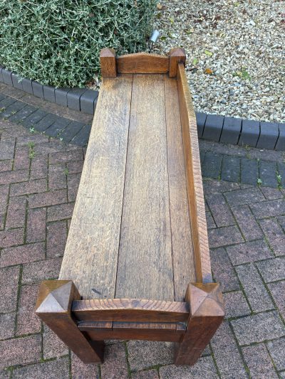 Arts & Crafts Oak Hall Seat - Image 6
