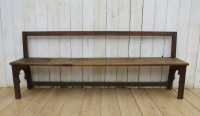 Antique French Oak Hall Bench - Image 2