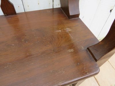 Antique French Oak Hall Bench - Image 6
