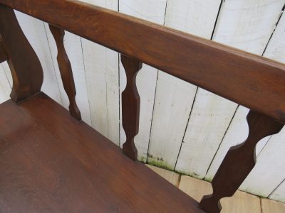 Antique French Oak Hall Bench - Image 7