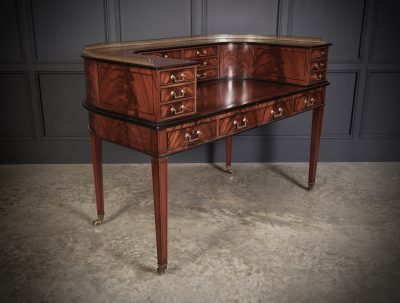 Magnificent Inlaid Mahogany Carlton House Writing Desk - Image 3