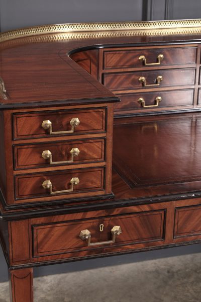Magnificent Inlaid Mahogany Carlton House Writing Desk - Image 10
