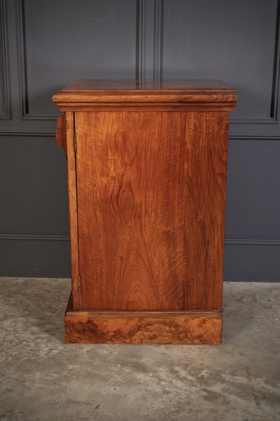 Large Pair of Figured Walnut Pedestal Cabinets - Image 12