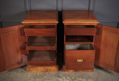 Large Pair of Figured Walnut Pedestal Cabinets - Image 6