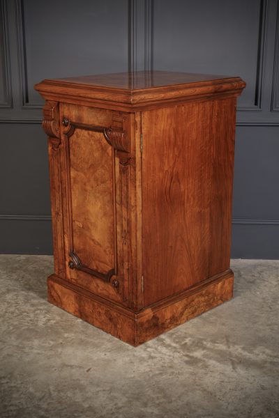 Large Pair of Figured Walnut Pedestal Cabinets - Image 11