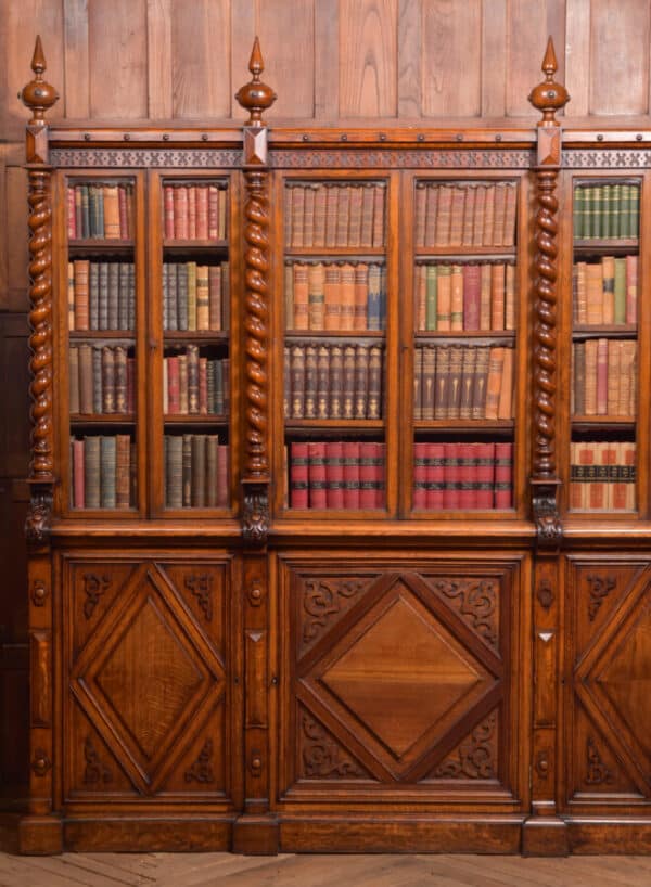 Victoria Oak Barley Twist Bookcase SAI2427 - Image 8