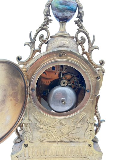 Stunning antique French 3-piece Mantel clock & candelabra set – ca1890 - Image 3