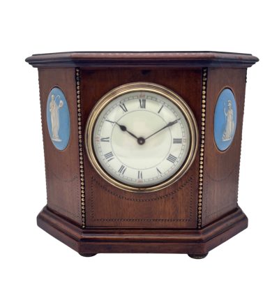 Fabulous Mahogany Case with Wedgwood porcelain 8 day Mantel clock