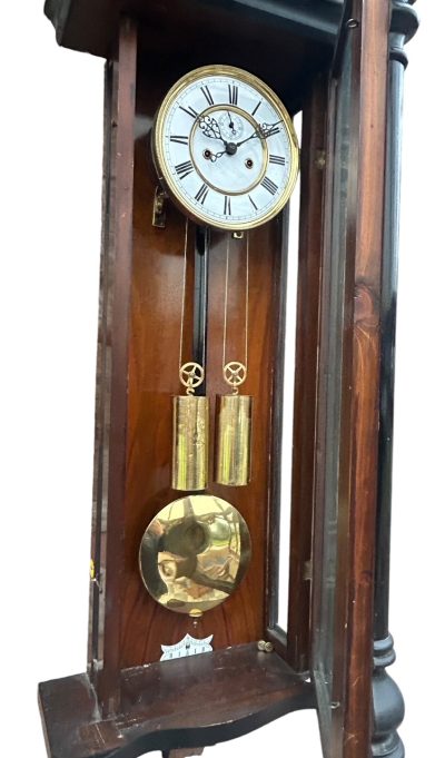 Fabulous Antique Victorian Twin Weight Vienna Regulator Walnut & Ebonized case - Image 3