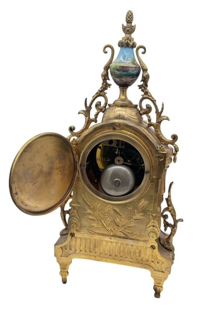 Stunning antique French 3-piece Mantel clock & candelabra set – ca1890 - Image 4