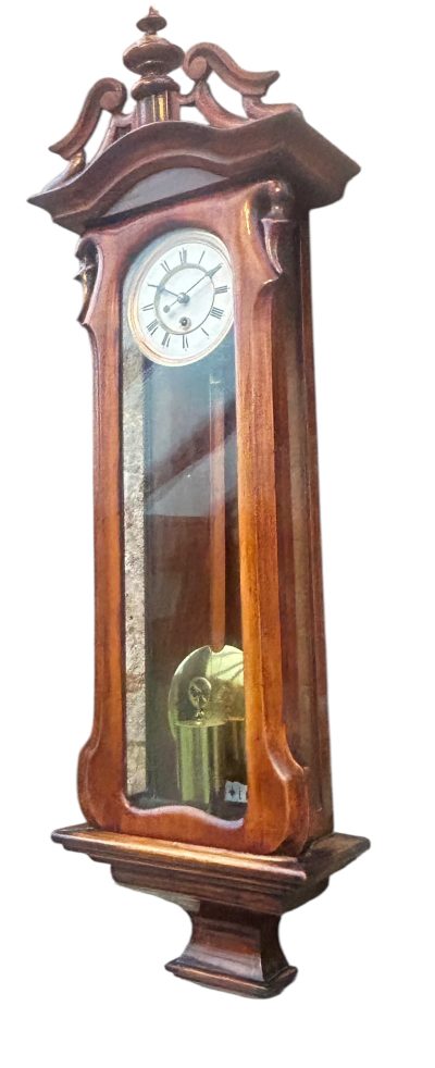 Fabulous Walnut Case Mini Vienna Regulator Wall clock – ca 1880 - Image 6