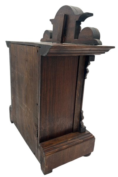 Fine German 8-Day Hand Carved Walnut Case Mantel Clock – ca 1890 - Image 5