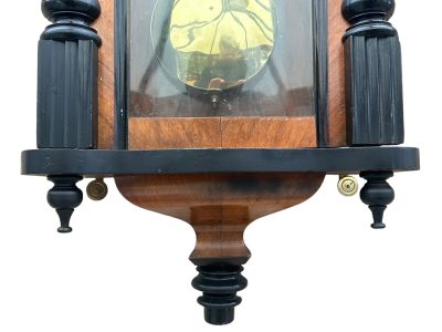 Fabulous Antique Victorian Twin Weight Vienna Regulator Walnut & Ebonized case - Image 4