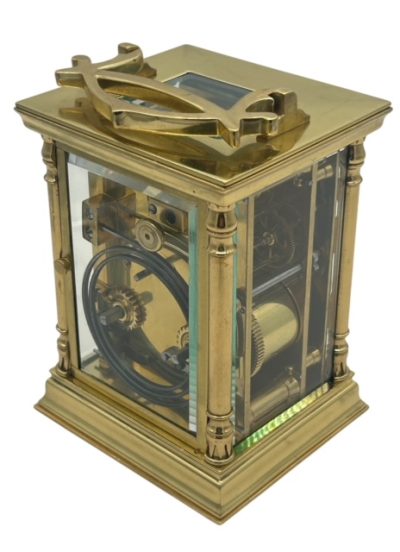 Superb Antique Victorian French 8 day gong striking Carriage clock– ca 1880 - Image 4