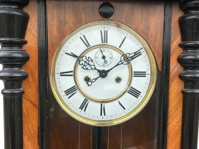 Fabulous Antique Victorian Twin Weight Vienna Regulator Walnut & Ebonized case - Image 5