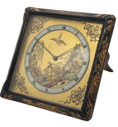 Beautiful Chinoiserie Decorated Strut Mantel Clock – ca 1910 - Image 6