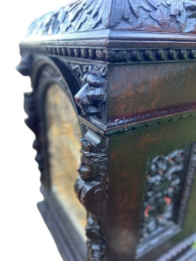Outstanding Hand Carved oak English 8 bell dual chime Triple fusee bracket clock - Image 10
