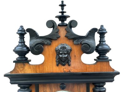 Fabulous Antique Victorian Twin Weight Vienna Regulator Walnut & Ebonized case - Image 6
