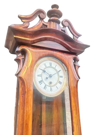 Fabulous Walnut Case Mini Vienna Regulator Wall clock – ca 1880 - Image 9